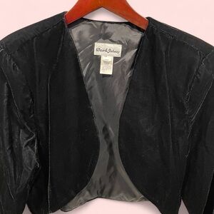 Vintage 70’s-80’s crop velvet mini jacket black Dave & Johnny whimsigoth angel